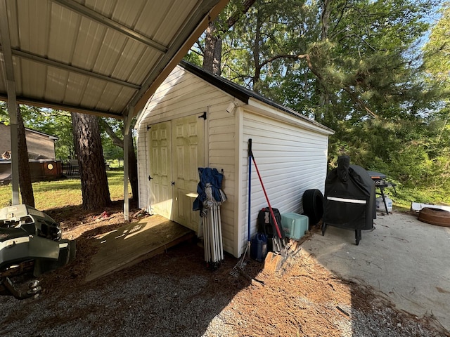view of shed