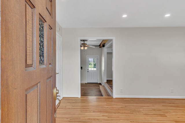 4043 Marydale Dr, Nashville, TN 37207 - entrance foyer with recessed lighting, baseboards, and light wood finished floors