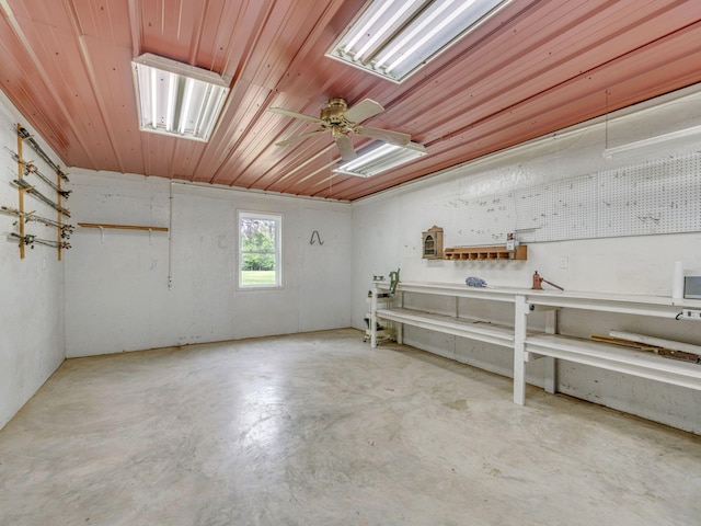 609 W Main St, Waverly, TN 37185 - interior space featuring a workshop area and wood ceiling