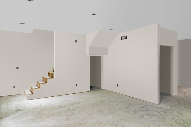 2145 Cason Ln, Murfreesboro, TN 37128 - spare room with stairway and unfinished concrete flooring