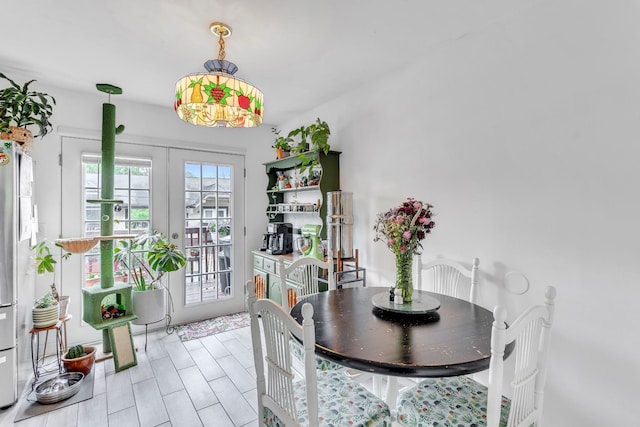 dining space with french doors