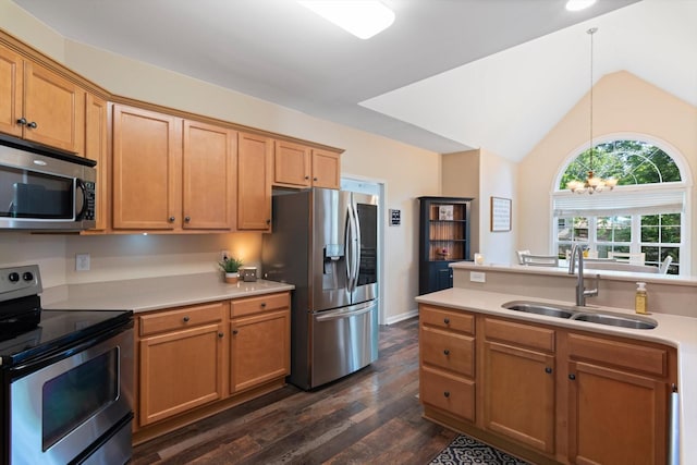 kitchen with light countertops, a sink, and stainless steel appliances
