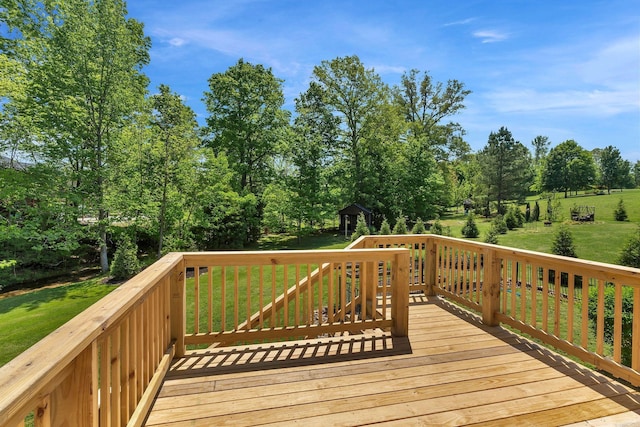 1012 Carrs Creek Blvd, Greenbrier, TN 37073 - deck featuring a yard