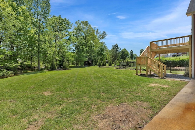 1012 Carrs Creek Blvd, Greenbrier, TN 37073 - view of yard with a wooden deck and stairway