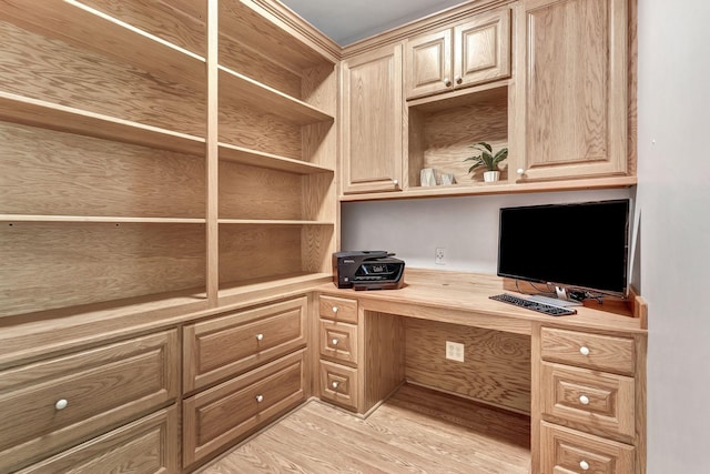 1012 Carrs Creek Blvd, Greenbrier, TN 37073 - office area featuring light wood-type flooring and built in desk