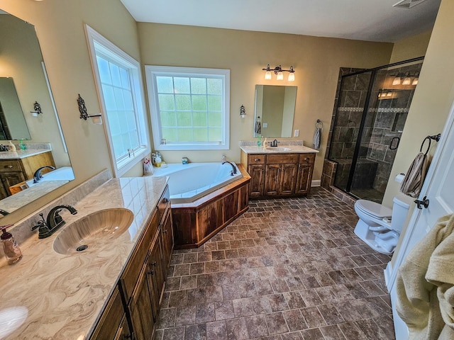 2971 Ownby Rd, Lewisburg, TN 37091 - full bath with a garden tub, a sink, a stall shower, and visible vents