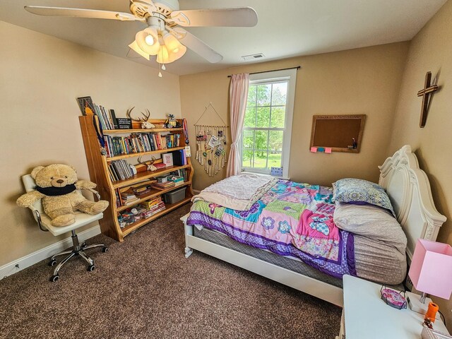2971 Ownby Rd, Lewisburg, TN 37091 - carpeted bedroom with visible vents and a ceiling fan