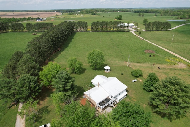 drone / aerial view featuring a rural view