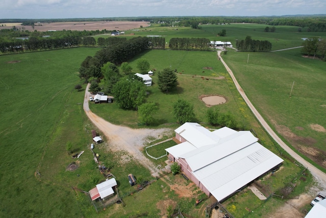 drone / aerial view with a rural view