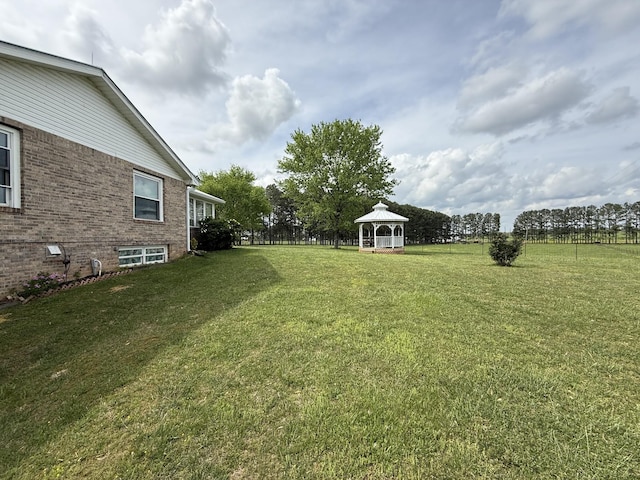 view of yard with a gazebo