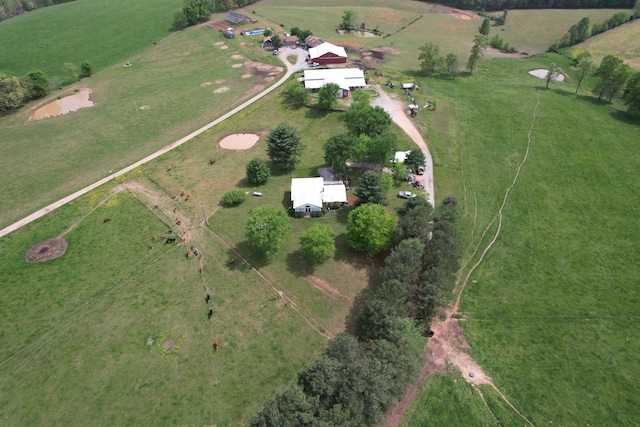 aerial view with a rural view