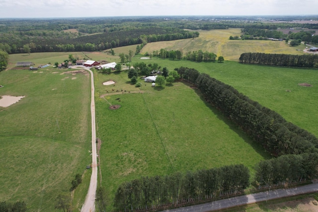 aerial view with a rural view