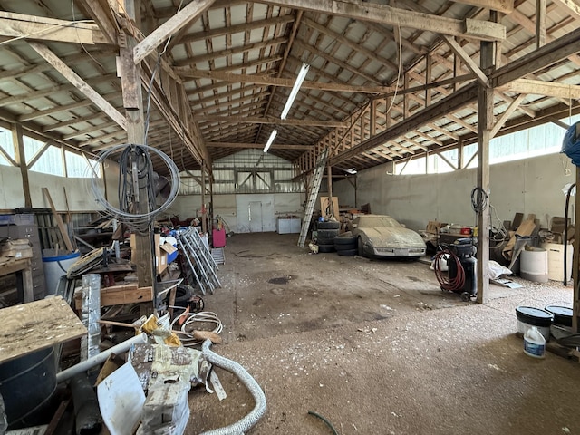 miscellaneous room with vaulted ceiling