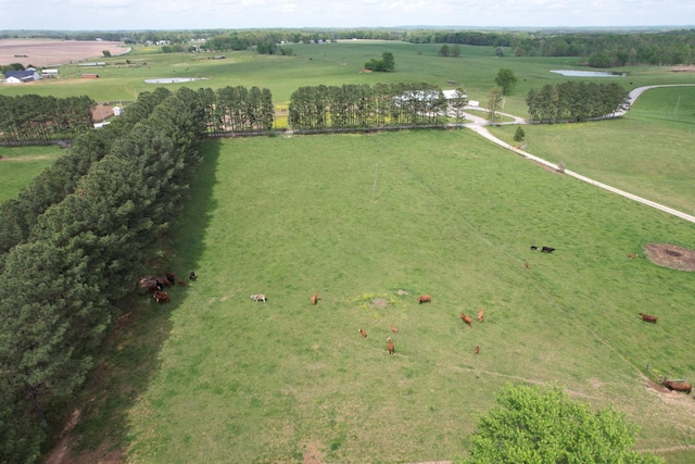 drone / aerial view with a rural view