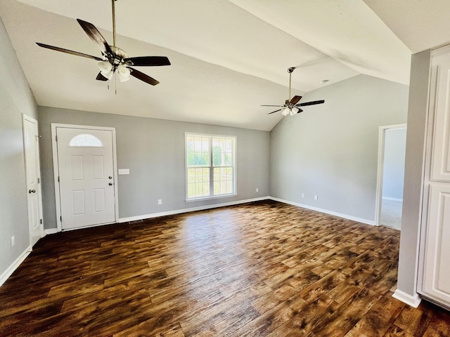 436 White Rd, Leoma, TN 38468 - entryway with ceiling fan, wood finished floors, and lofted ceiling