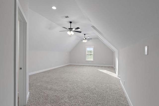 1209 Janie Sue Ct, Lebanon, TN 37087 - bonus room with carpet floors, lofted ceiling, baseboards, ceiling fan, and recessed lighting