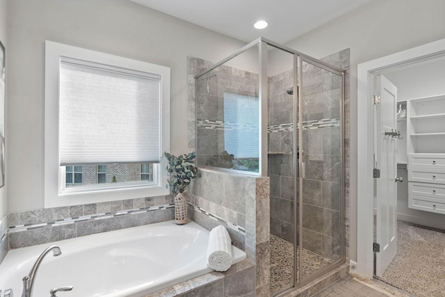 1209 Janie Sue Ct, Lebanon, TN 37087 - full bath featuring a shower stall, a bath, and recessed lighting