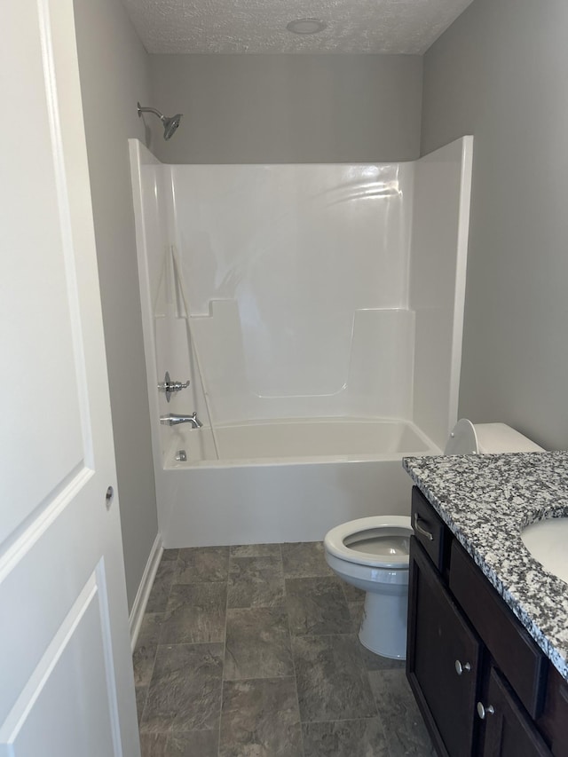 508 Dorsch Rd, Manchester, TN 37355 - full bathroom with vanity, a textured ceiling, bathing tub / shower combination, and toilet