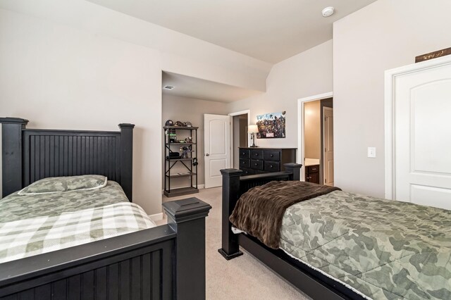 6006 Trotwood Ln, Spring Hill, TN 37174 - bedroom with light carpet and lofted ceiling