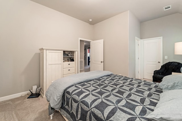 6006 Trotwood Ln, Spring Hill, TN 37174 - bedroom featuring carpet floors, baseboards, vaulted ceiling, and visible vents