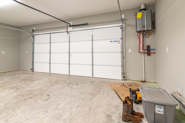 garage with water heater