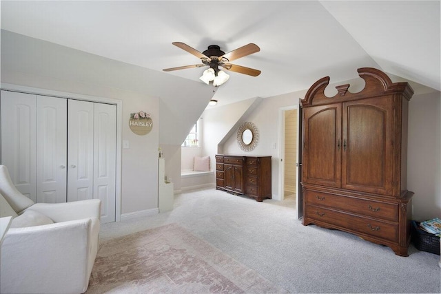 1121 Walnut Grove Church Rd, Dayton, TN 37321 - bedroom with a closet, baseboards, light carpet, and vaulted ceiling