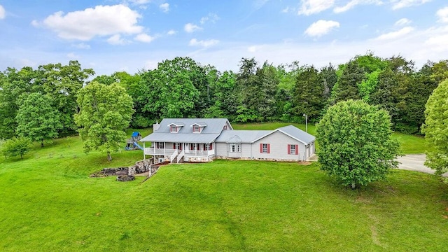 1121 Walnut Grove Church Rd, Dayton, TN 37321 - exterior space with a porch and a yard