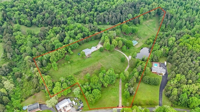 1121 Walnut Grove Church Rd, Dayton, TN 37321 - birds eye view of property with a wooded view