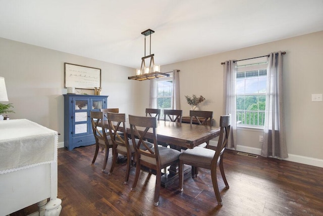 1121 Walnut Grove Church Rd, Dayton, TN 37321 - dining area featuring visible vents, a wealth of natural light, and dark wood-type flooring