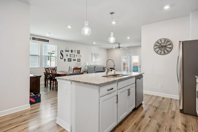 4326 Bomeadows Dr, Murfreesboro, TN 37128 - kitchen with stainless steel appliances, recessed lighting, a sink, and light wood-style flooring