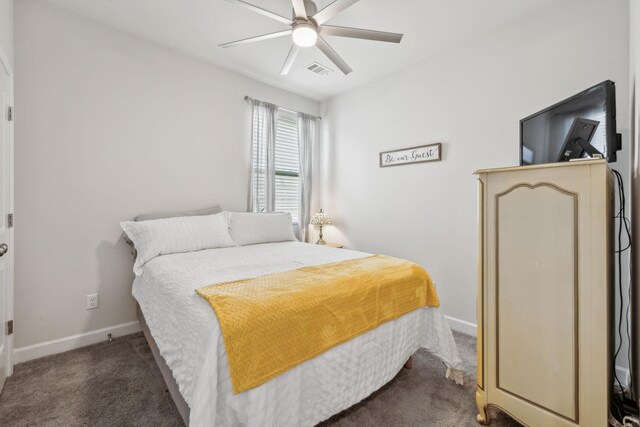 4326 Bomeadows Dr, Murfreesboro, TN 37128 - bedroom with carpet floors, a ceiling fan, baseboards, and visible vents