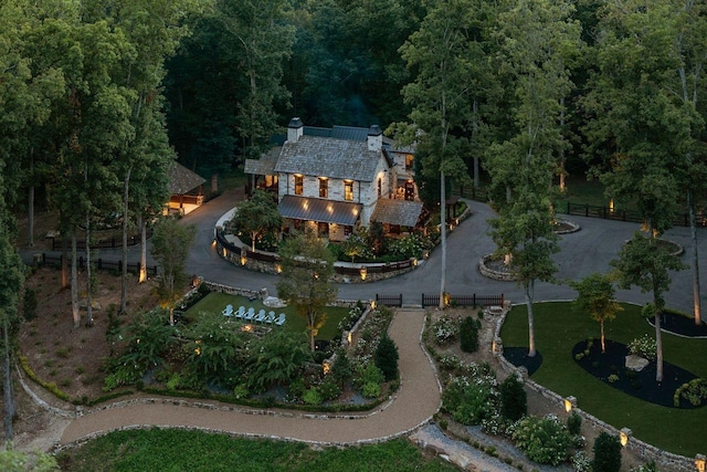5715 Greenbrier Rd, Franklin, TN 37064 - birds eye view of property with a forest view