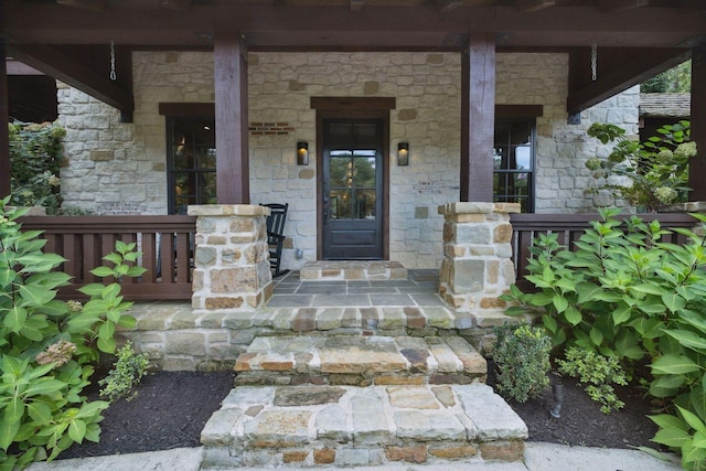 5715 Greenbrier Rd, Franklin, TN 37064 - property entrance with covered porch and stone siding