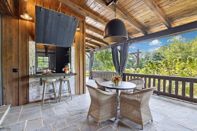 5715 Greenbrier Rd, Franklin, TN 37064 - view of patio / terrace featuring outdoor dry bar and outdoor dining space