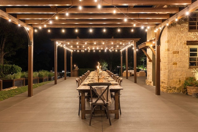 5715 Greenbrier Rd, Franklin, TN 37064 - patio at night with a pergola