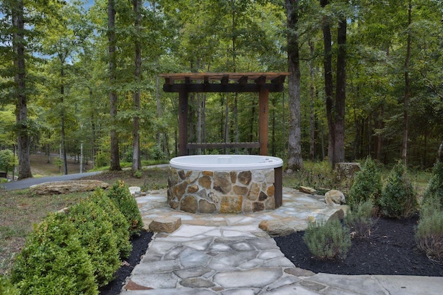 5715 Greenbrier Rd, Franklin, TN 37064 - view of patio featuring a wooded view