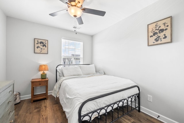 175 Harvard Dr, Gallatin, TN 37066 - bedroom with baseboards, a ceiling fan, dark wood-style floors, and visible vents
