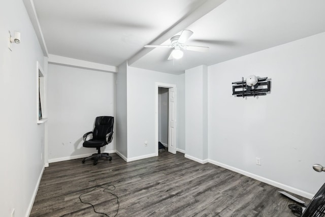 235 Brevard Ct, Nashville, TN 37211 - unfurnished bedroom featuring baseboards, dark wood finished floors, and ceiling fan