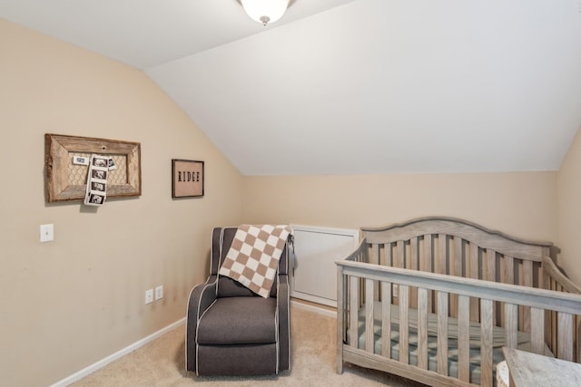 1005 Lauren Cir, Burns, TN 37029 - bedroom with baseboards, vaulted ceiling, and carpet