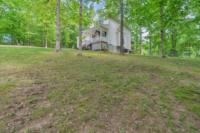 1005 Lauren Cir, Burns, TN 37029 - view of yard with stairs and fence