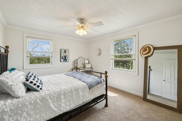 921 Cooks Rd, Mount Juliet, TN 37122 - carpeted bedroom with a textured ceiling, ornamental molding, and baseboards