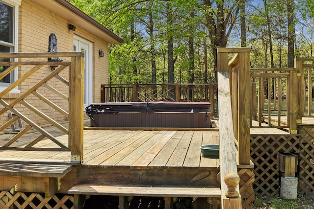 921 Cooks Rd, Mount Juliet, TN 37122 - deck with a covered hot tub and stairway