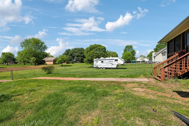 view of yard featuring fence