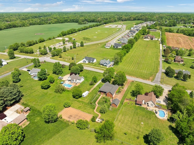 aerial view featuring a rural view