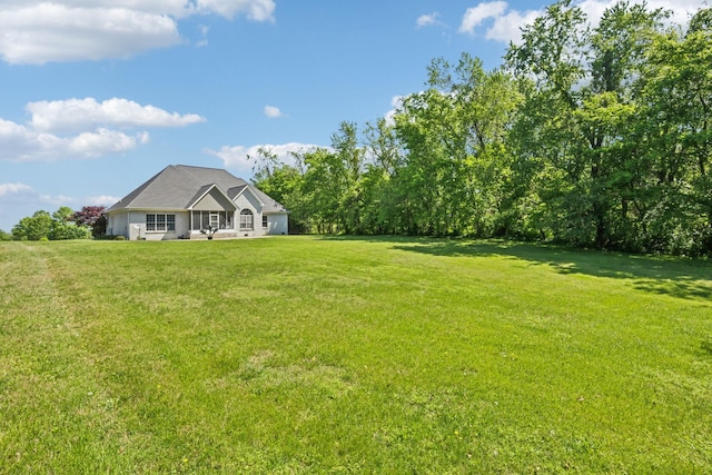 view of yard with an attached garage