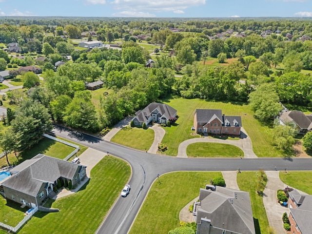 aerial view with a residential view