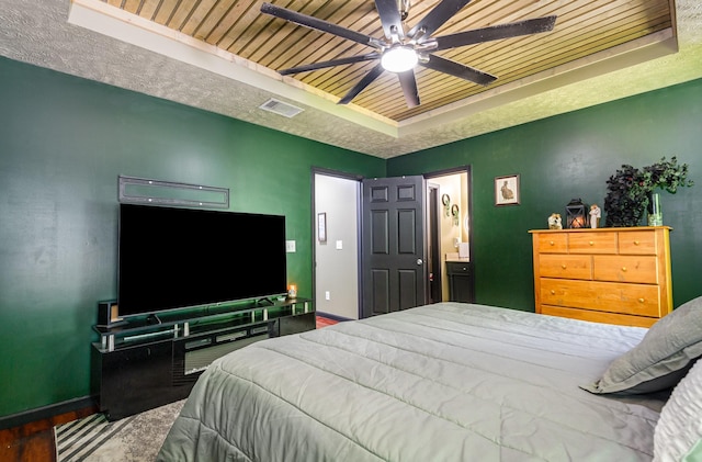 1904 Portway Rd, Spring Hill, TN 37174 - bedroom featuring a raised ceiling, wood finished floors, baseboards, wood ceiling, and ceiling fan