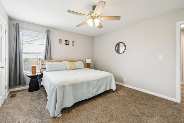 817 Stableford Rd, Oak Grove, KY 42262 - bedroom with carpet floors, baseboards, ceiling fan, and visible vents