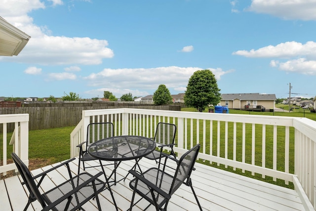 817 Stableford Rd, Oak Grove, KY 42262 - wooden terrace with a yard, a residential view, outdoor dining area, and a fenced backyard