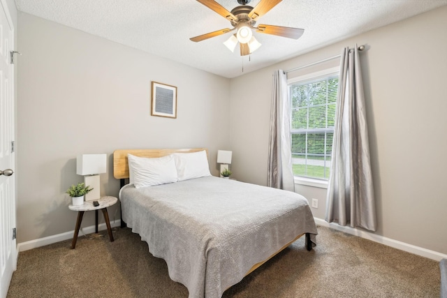 817 Stableford Rd, Oak Grove, KY 42262 - bedroom with a textured ceiling, baseboards, ceiling fan, and carpet